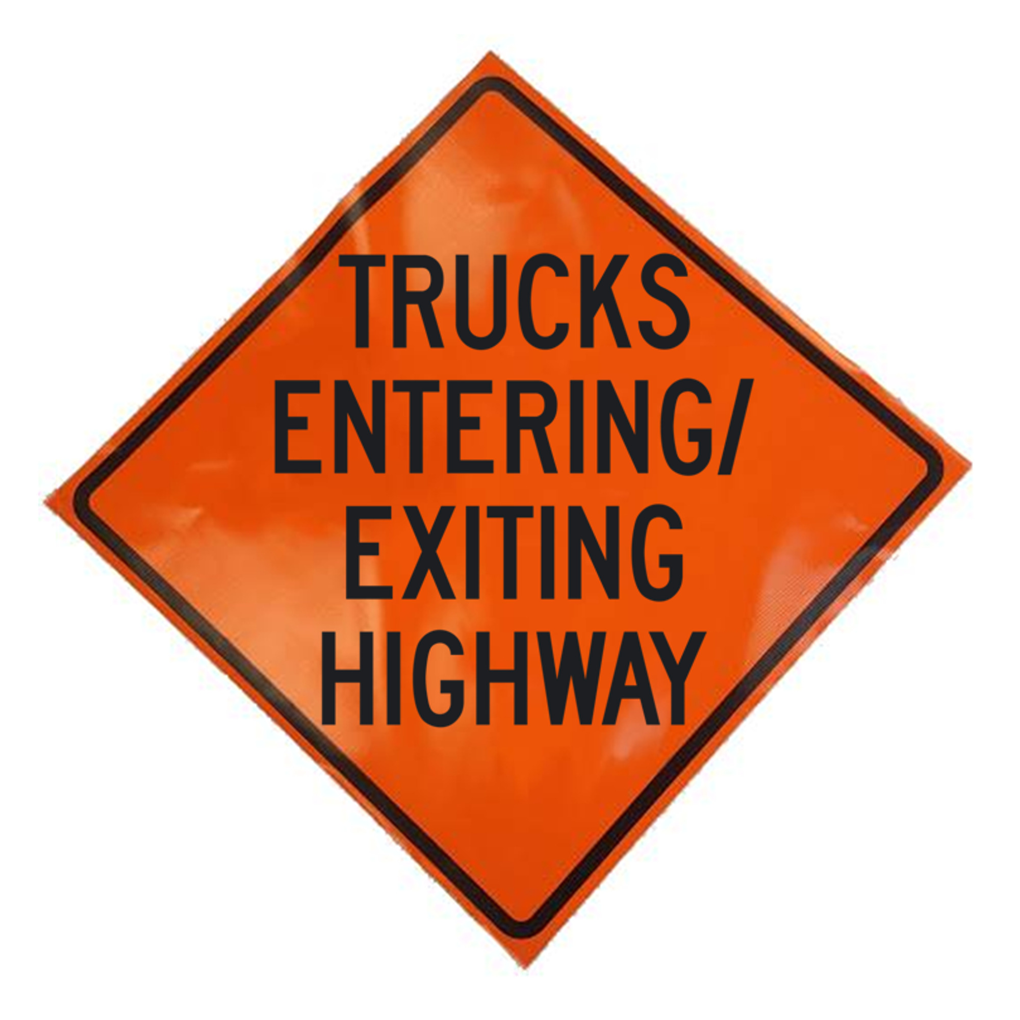 Eastern Metal, Fluorescent Vinyl Roll-up Sign, Height 36 in, Width 36 in, Model# C-36-NRFVO-4LEX-TE/EH